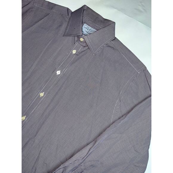 Charles Tyrwhitt Shirt Size 16.5/34 Burgundy Check Jermyn Street London Slim - Picture 4 of 16